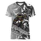 Penrith Panthers Rugby Women V-Neck T-Shirt Fierce Mascot Geometric Tribal Art