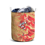 Dolphins Rugby Laundry Basket Fierce Mascot Geometric Tribal Art