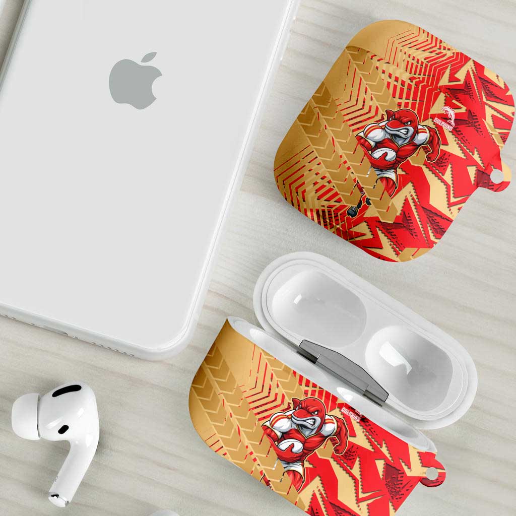 Dolphins Rugby AirPods Case Fierce Mascot Geometric Tribal Art