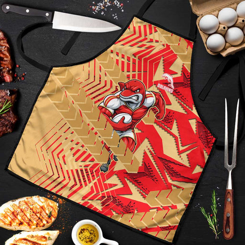 Dolphins Rugby Apron Fierce Mascot Geometric Tribal Art