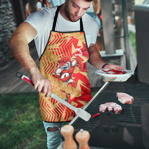 Dolphins Rugby Apron Fierce Mascot Geometric Tribal Art