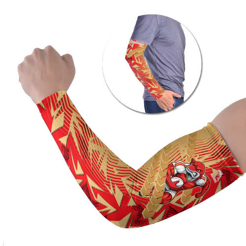 Dolphins Rugby Arm Sleeves Fierce Mascot Geometric Tribal Art