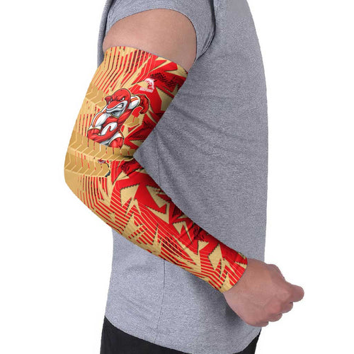 Dolphins Rugby Arm Sleeves Fierce Mascot Geometric Tribal Art