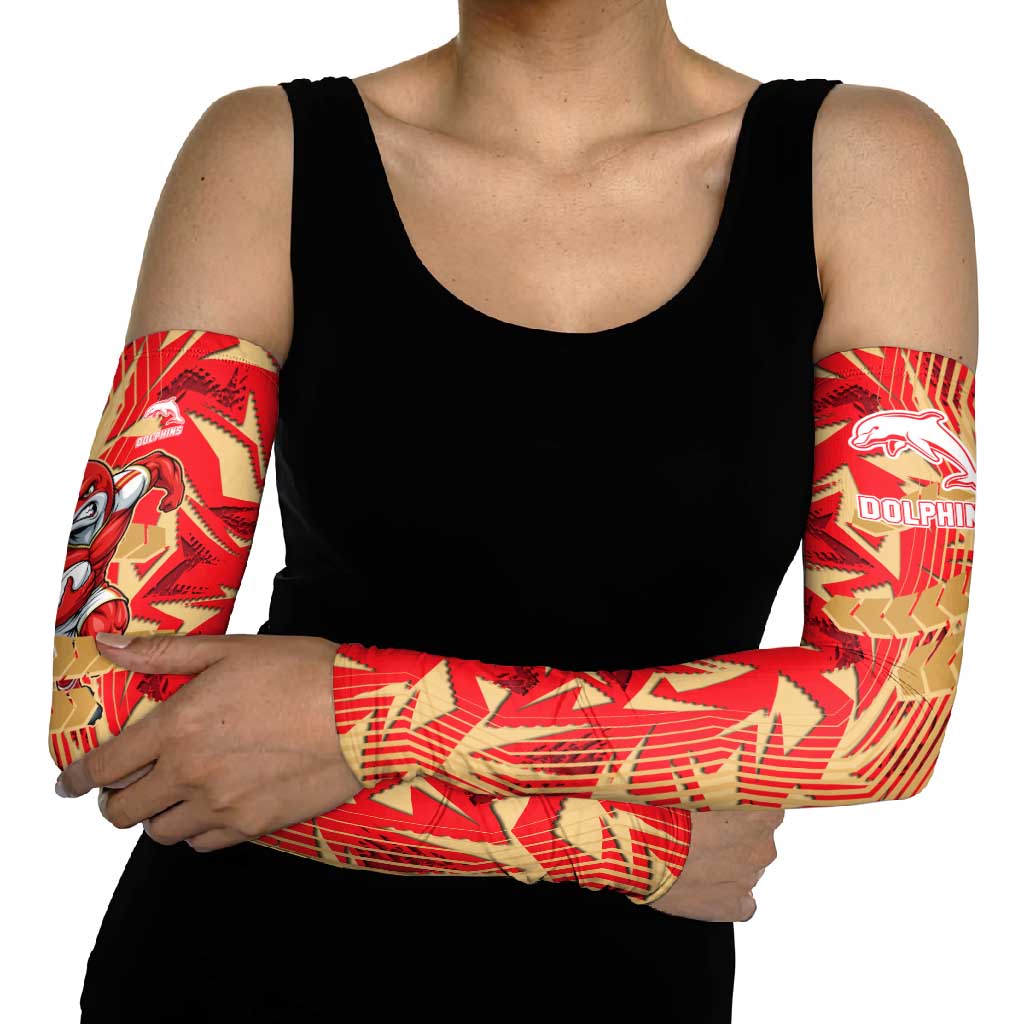 Dolphins Rugby Arm Sleeves Fierce Mascot Geometric Tribal Art