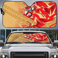 Dolphins Rugby Auto Sun Shade Fierce Mascot Geometric Tribal Art