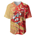 Dolphins Rugby Baseball Jersey Fierce Mascot Geometric Tribal Art