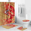 Dolphins Rugby Bathroom Set Fierce Mascot Geometric Tribal Art