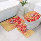 Dolphins Rugby Bathroom Set Fierce Mascot Geometric Tribal Art