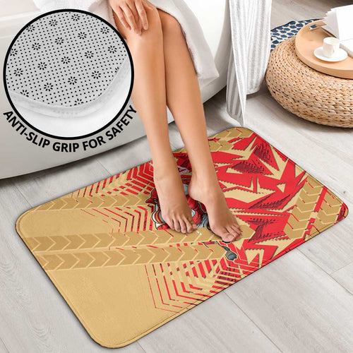 Dolphins Rugby Bathroom Set Fierce Mascot Geometric Tribal Art