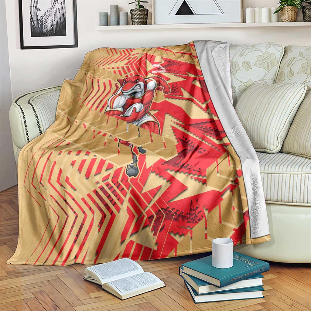 Dolphins Rugby Blanket Fierce Mascot Geometric Tribal Art