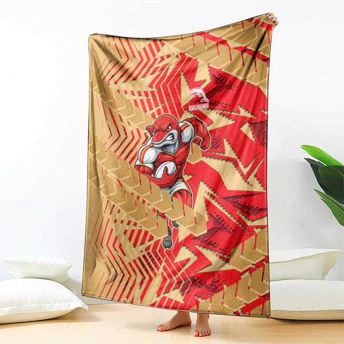 Dolphins Rugby Blanket Fierce Mascot Geometric Tribal Art
