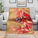 Dolphins Rugby Blanket Fierce Mascot Geometric Tribal Art