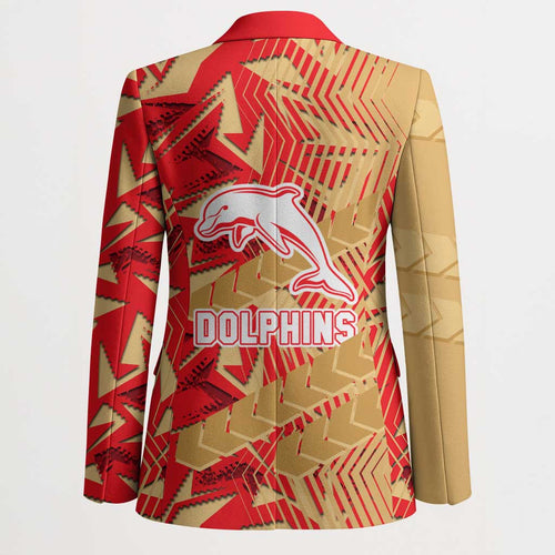 Dolphins Rugby Blazer Fierce Mascot Geometric Tribal Art