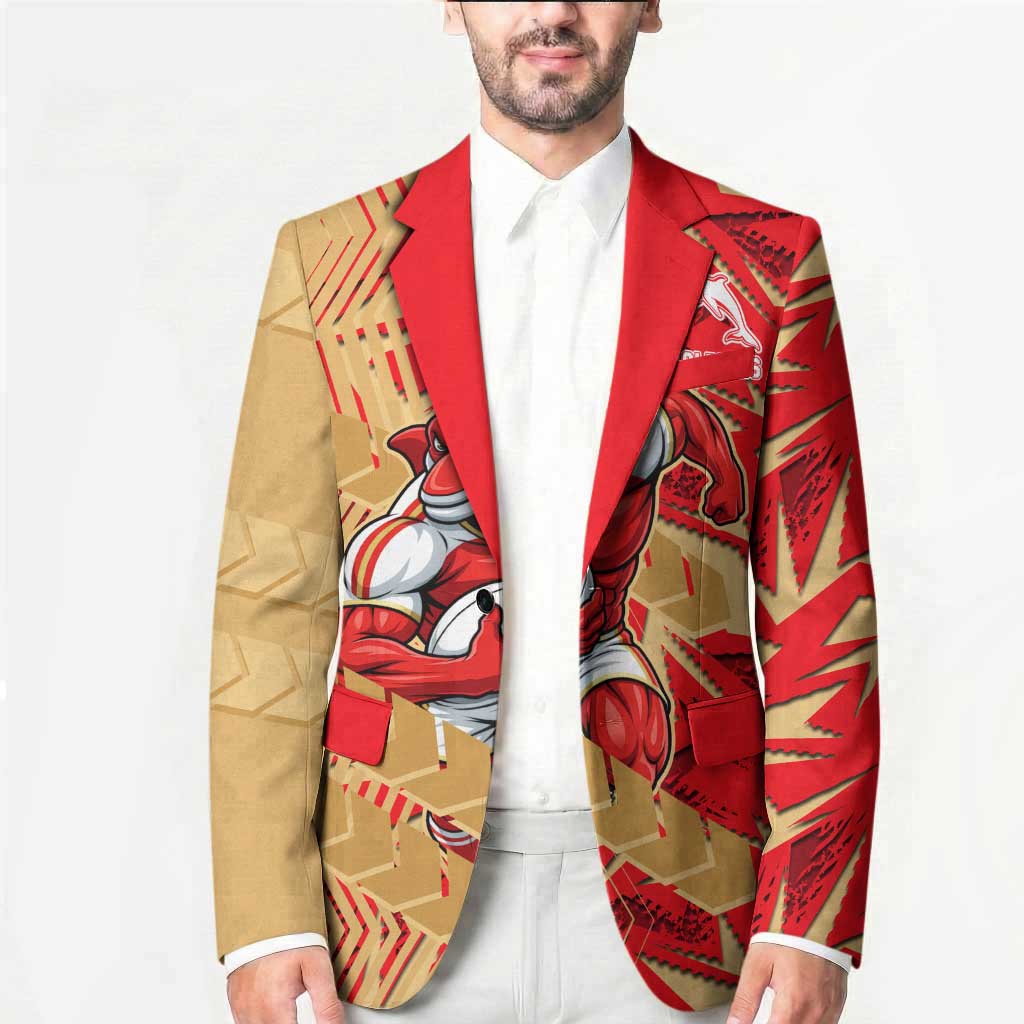 Dolphins Rugby Blazer Fierce Mascot Geometric Tribal Art
