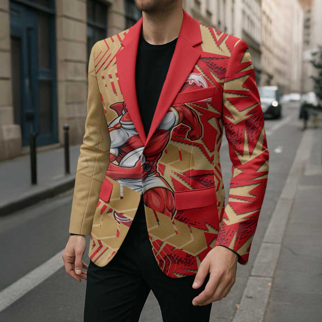 Dolphins Rugby Blazer Fierce Mascot Geometric Tribal Art
