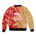 Dolphins Rugby Bomber Jacket Fierce Mascot Geometric Tribal Art