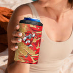 Dolphins Rugby 4 in 1 Can Cooler Tumbler Fierce Mascot Geometric Tribal Art