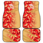 Dolphins Rugby Car Mats Fierce Mascot Geometric Tribal Art