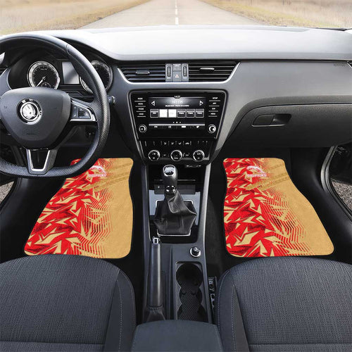 Dolphins Rugby Car Mats Fierce Mascot Geometric Tribal Art