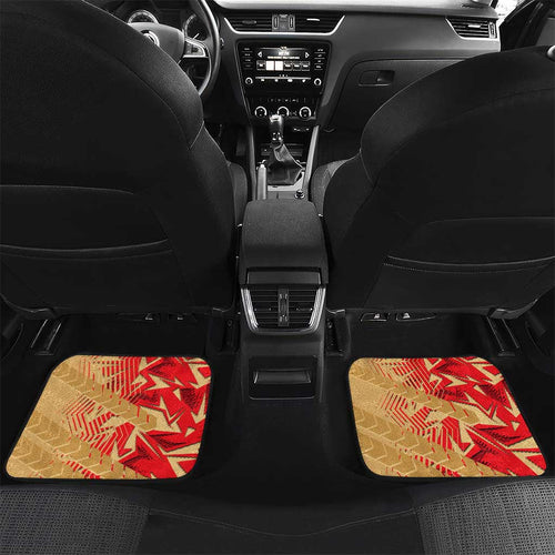 Dolphins Rugby Car Mats Fierce Mascot Geometric Tribal Art
