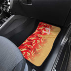Dolphins Rugby Car Mats Fierce Mascot Geometric Tribal Art