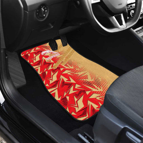 Dolphins Rugby Car Mats Fierce Mascot Geometric Tribal Art