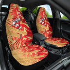 Dolphins Rugby Car Seat Cover Fierce Mascot Geometric Tribal Art