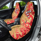 Dolphins Rugby Car Seat Cover Fierce Mascot Geometric Tribal Art