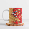 Dolphins Rugby Ceramic Mug Fierce Mascot Geometric Tribal Art