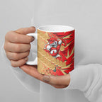 Dolphins Rugby Ceramic Mug Fierce Mascot Geometric Tribal Art