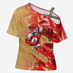 Dolphins Rugby Cross Shoulder Shirt Fierce Mascot Geometric Tribal Art