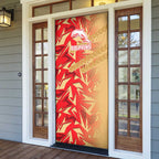 Dolphins Rugby Door Cover Fierce Mascot Geometric Tribal Art