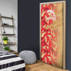 Dolphins Rugby Door Cover Fierce Mascot Geometric Tribal Art