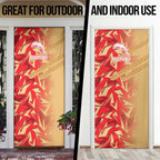 Dolphins Rugby Door Cover Fierce Mascot Geometric Tribal Art
