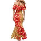 Dolphins Rugby Family Matching Mermaid Dress and Hawaiian Shirt Fierce Mascot Geometric Tribal Art