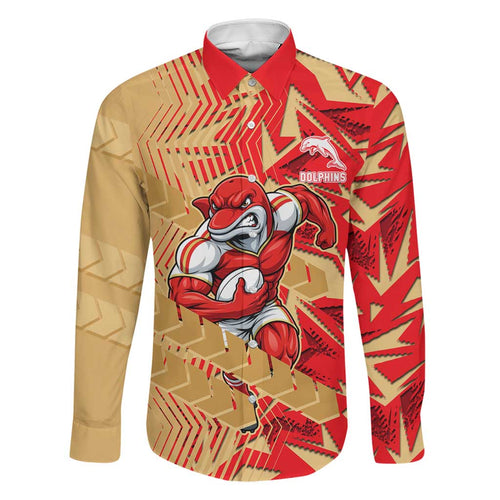 Dolphins Rugby Family Matching Off Shoulder Maxi Dress and Hawaiian Shirt Fierce Mascot Geometric Tribal Art