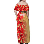 Dolphins Rugby Family Matching Off Shoulder Maxi Dress and Hawaiian Shirt Fierce Mascot Geometric Tribal Art