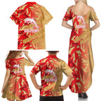 Dolphins Rugby Family Matching Summer Maxi Dress and Hawaiian Shirt Fierce Mascot Geometric Tribal Art