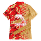 Dolphins Rugby Family Matching Summer Maxi Dress and Hawaiian Shirt Fierce Mascot Geometric Tribal Art