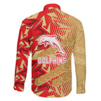 Dolphins Rugby Family Matching Summer Maxi Dress and Hawaiian Shirt Fierce Mascot Geometric Tribal Art