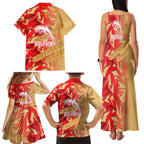 Dolphins Rugby Family Matching Tank Maxi Dress and Hawaiian Shirt Fierce Mascot Geometric Tribal Art