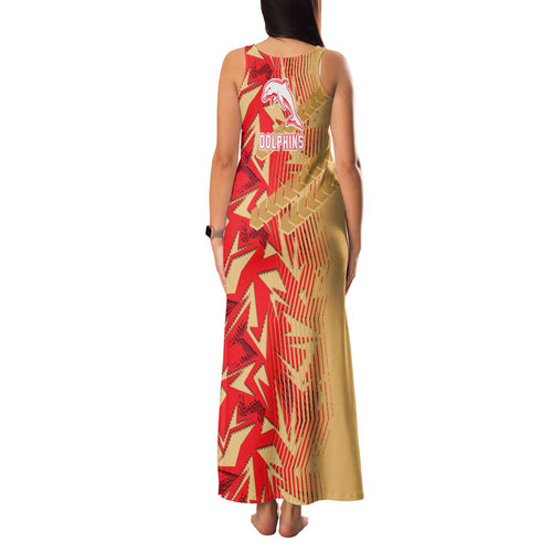 Dolphins Rugby Family Matching Tank Maxi Dress and Hawaiian Shirt Fierce Mascot Geometric Tribal Art