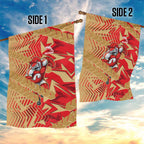 Dolphins Rugby Garden Flag Fierce Mascot Geometric Tribal Art