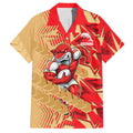 Dolphins Rugby Hawaiian Shirt Fierce Mascot Geometric Tribal Art