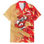 Dolphins Rugby Hawaiian Shirt Fierce Mascot Geometric Tribal Art