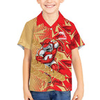 Dolphins Rugby Hawaiian Shirt Fierce Mascot Geometric Tribal Art