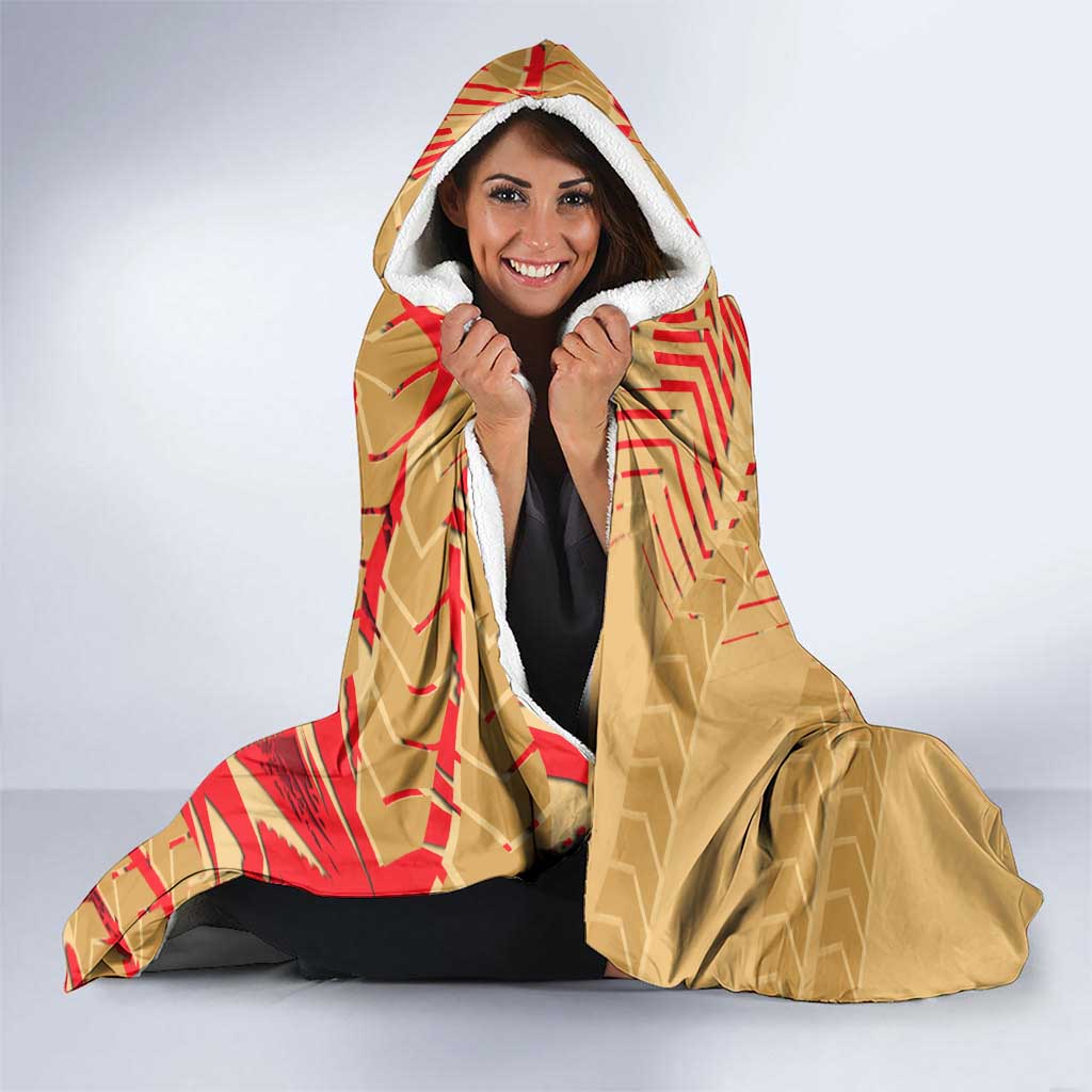 Dolphins Rugby Hooded Blanket Fierce Mascot Geometric Tribal Art