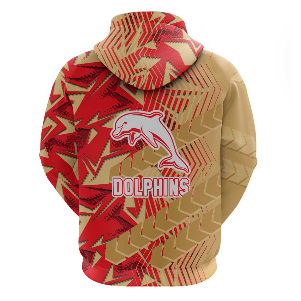 Dolphins Rugby Hoodie Fierce Mascot Geometric Tribal Art