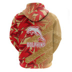 Dolphins Rugby Hoodie Fierce Mascot Geometric Tribal Art