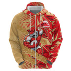 Dolphins Rugby Hoodie Fierce Mascot Geometric Tribal Art